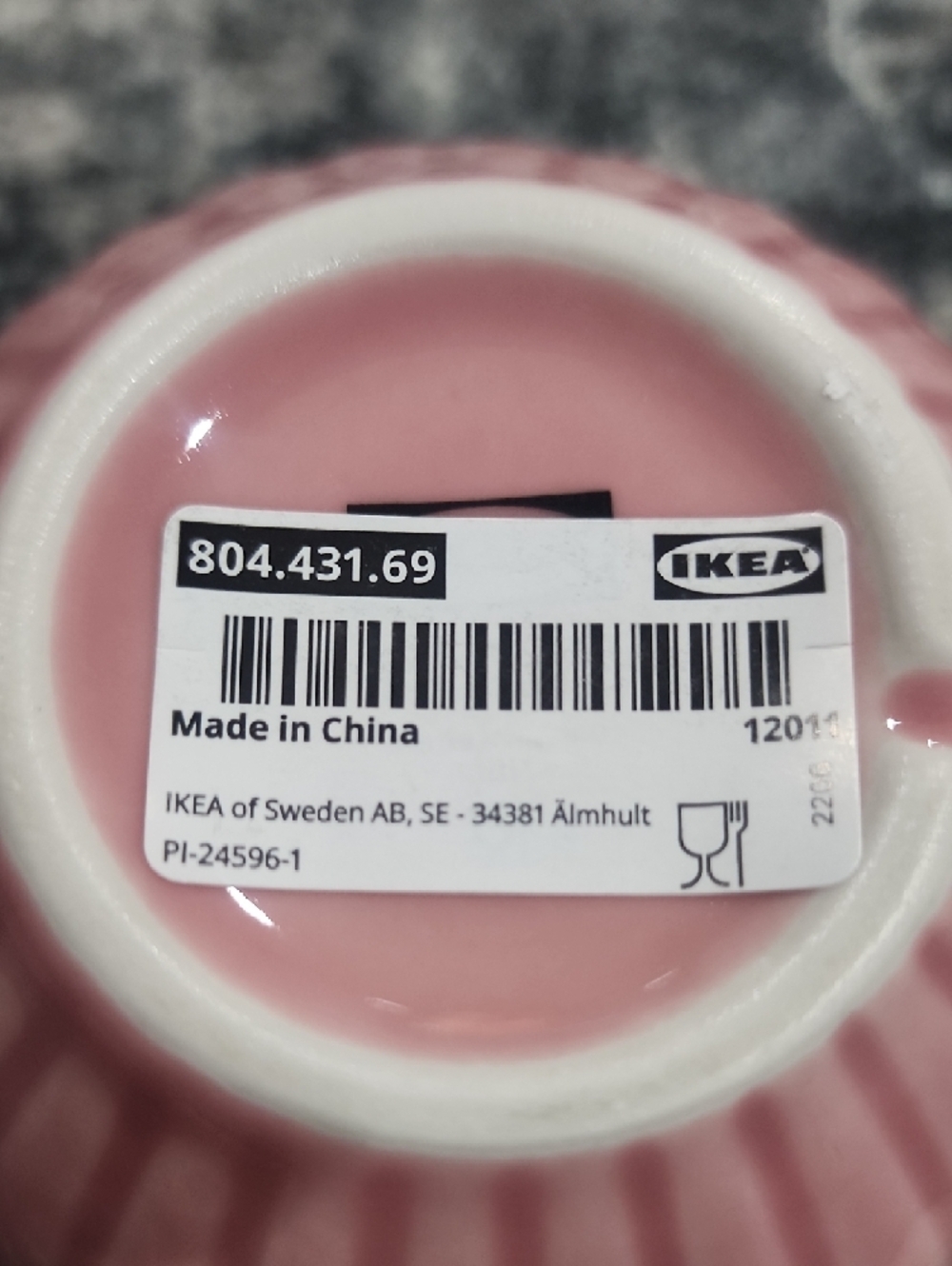 IKEA Pink Ribbed Ceramic Mugs - Set of 4 - Picture 5 of 6